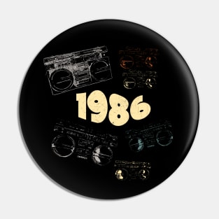 1986 on retro music, grunge radio Pin