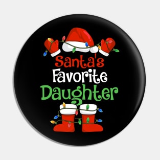 Santa's Favorite Daughter Funny Christmas Pajamas Pin