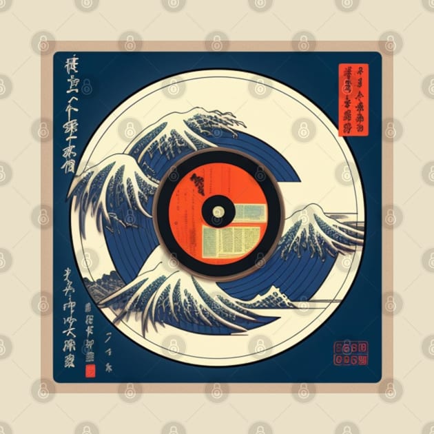 Vintage Japanese Blue Vinyl Record Postcard by musicgeniusart