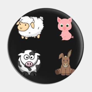 Cute Farm Animal Sticker Pack Pin