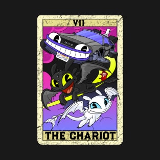 The Chariot DeLorean DMC Tarot Card Toothless Old Timey Cartoon T-Shirt