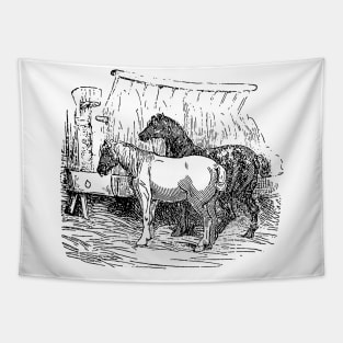 Vintage Horses Design Tapestry