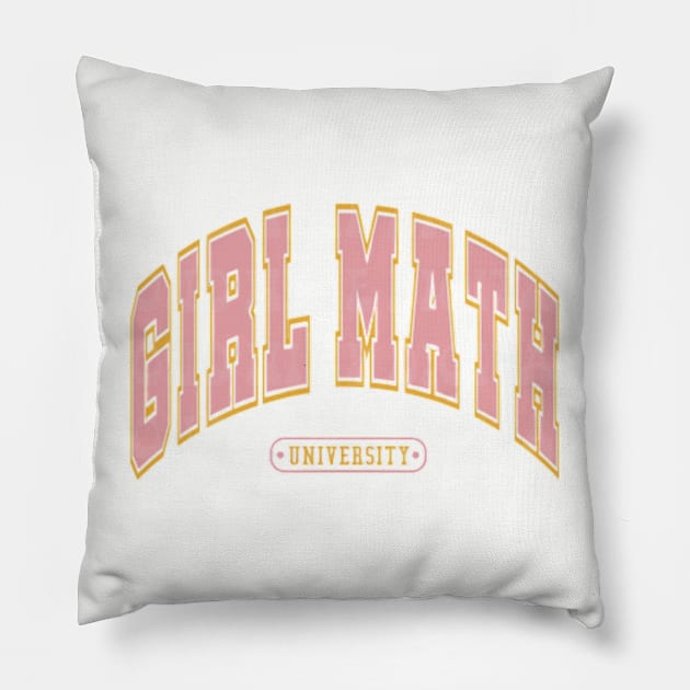 Girl Math University Pillow by Cun-Tees!