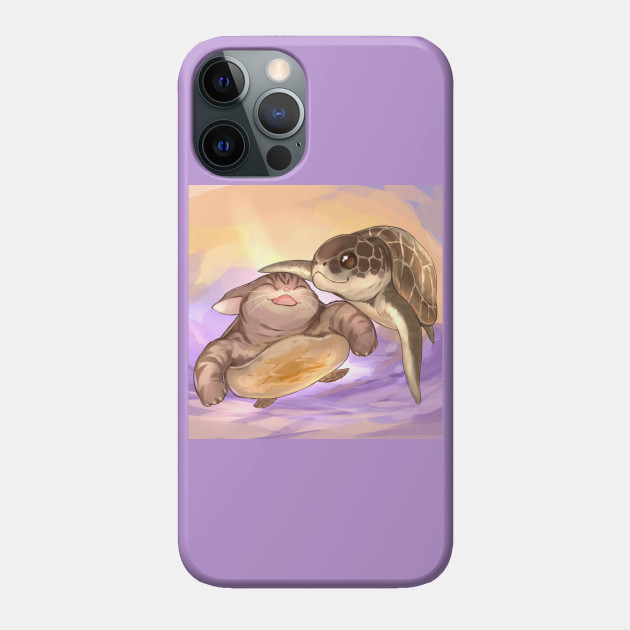 Sea Turtle and Cat - Turtle - Phone Case