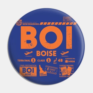 Vintage Boise BOI Airport Code Travel Day Retro Travel Tag Idaho Pin