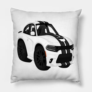 Charge White + Stripes Pillow