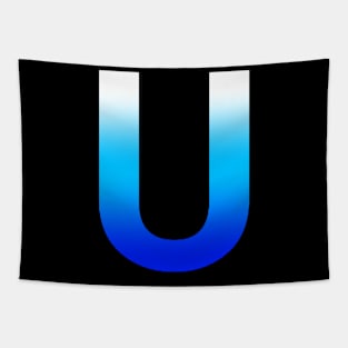 Blue Letter U Tapestry