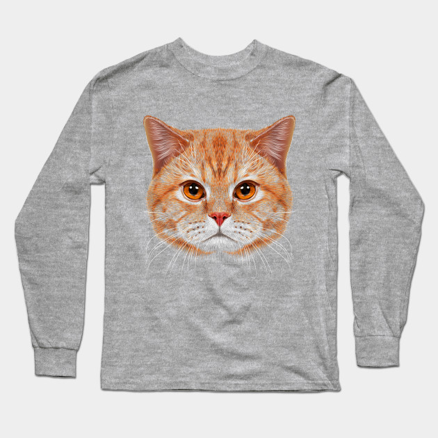 Orange Tabby Cats Face Orange Tabby Cat Long Sleeve T Shirt