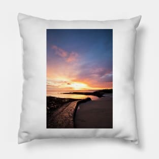 December sunrise at Cullercoats Bay Pillow