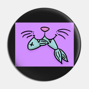 Cat Mouth With Fish (Purple) Pin