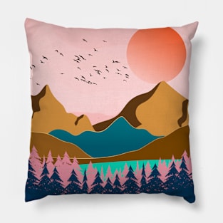 Mountain landscape Pillow