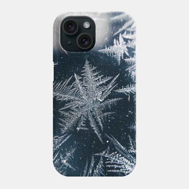 Snowflakes Frosted Glass Winter Phone Case by Haministic Harmony