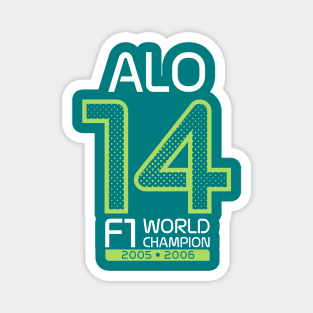 ALO 14 Logo Design - Lime Halftone Magnet