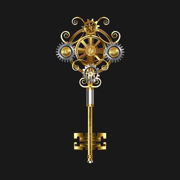 Steampunk key with gears by Blackmoon9