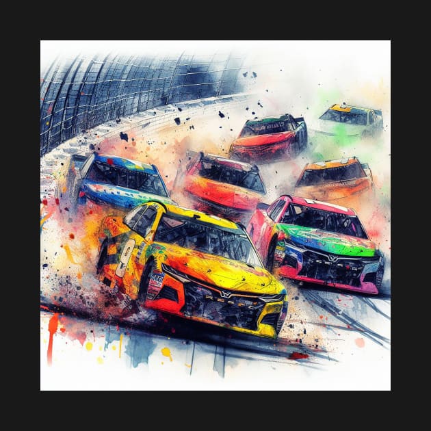 Artistic illustration of Stock car racing by WelshDesigns