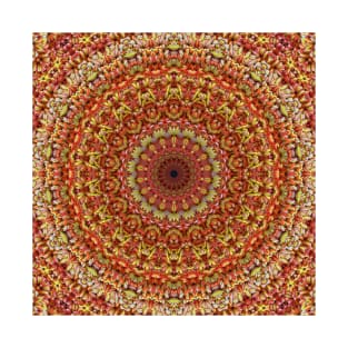 Mandala Kaleidoscope in Shades of Orange and Yellow T-Shirt