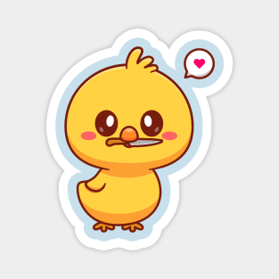 Cute Chick Bite Knife Cartoon Magnet