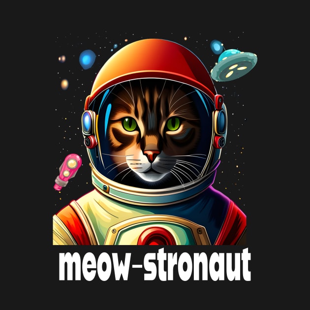 FUNNY SPACE CAT IS A MEOW-STRONAUT CUTE KITTEN FELINE by TexasTeez