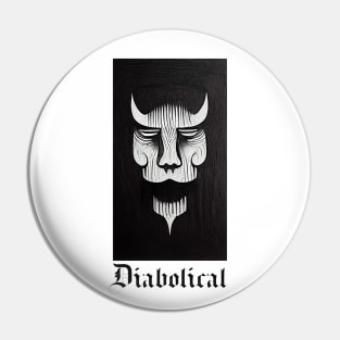 Diabolical. Woodcut style artwork Pin