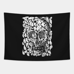 SKULL DOODLE Tapestry