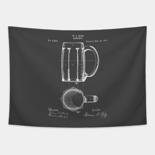 Beer Mug Patent - Craft Beer Art - Antique Tapestry