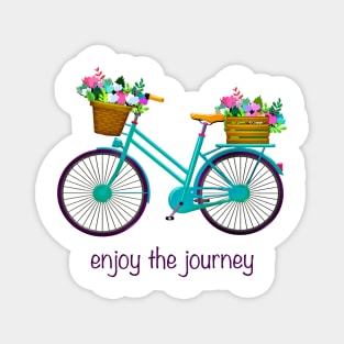 "Enjoy the Journey" Bike with Flower Baskets Magnet