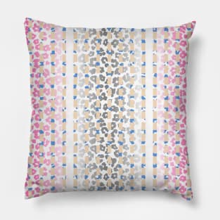 Colourful gradient unique flowers leopard stripes abstract modern 268 Pattern Pillow