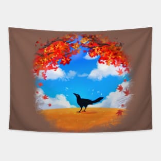 Autumn Crow Bird Tapestry