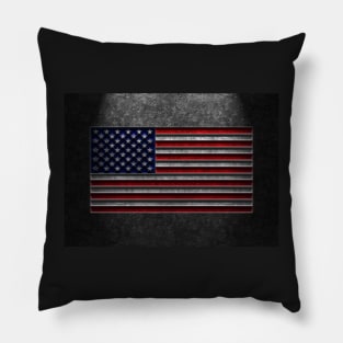 American Flag Stone Texture Repost Pillow