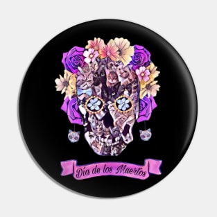 Dia de los Muertos - Cat Skull Pin