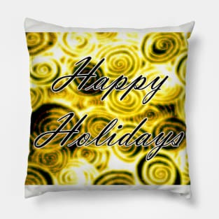 Happy Holidays Swirls Pillow