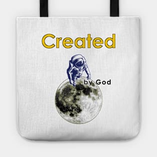 Spaceman on the Moon Created by God Tote