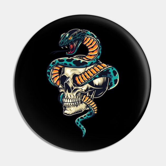 Snake Skull Pin by Falden