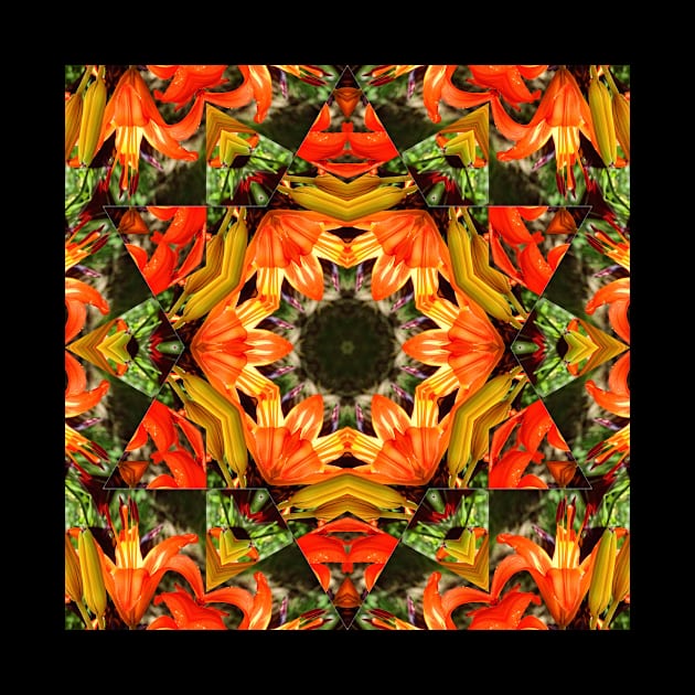 Mandala Kaleidoscope in Shades of Yellow, Orange, and Green by Crystal Butterfly Creations