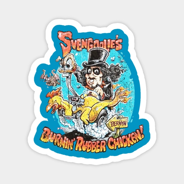 Svengoolie Burnin' Rubber Chicken Vintage Magnet by drreamweaverx