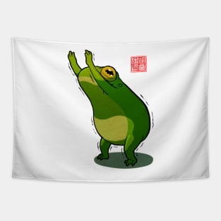 Yoga Frog Chair Pose Tapestry