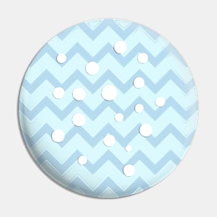 Light blue white Chevron pattern with Snowballs Pin