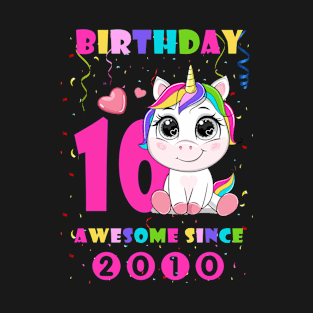 10th Birthday Girl Cute Unicorn I'm 10 Years Old Kid Gift T-Shirt