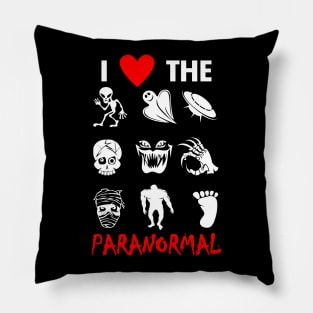 Paranormal The Unknown Slogan For Ghost Lovers Aliens Believer And Ghost Hunters Pillow