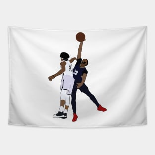 Anthony Davis Dunk on Jarrett Allen Tapestry