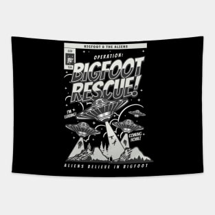 Bigfoot And Aliens Comics Tapestry