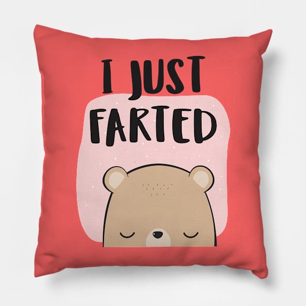 I Farted - Cute But Still - The Smell We All Smelt - Peach Pillow by Crazy Collective