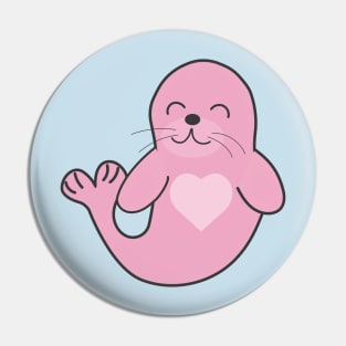Cute Pink Seal Pin