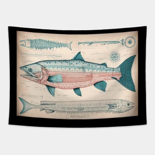 Sockeye Salmon Fish Print Tapestry
