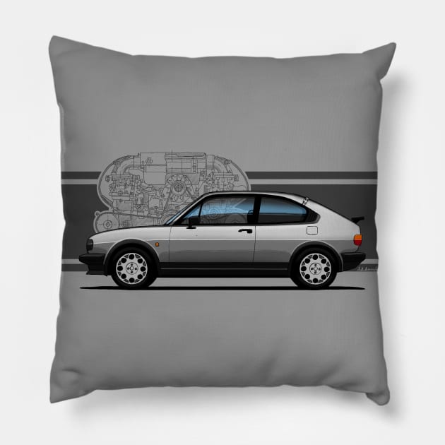 The iconic Italian classic car designed by Giugiaro (for light backgrounds) Pillow by jaagdesign