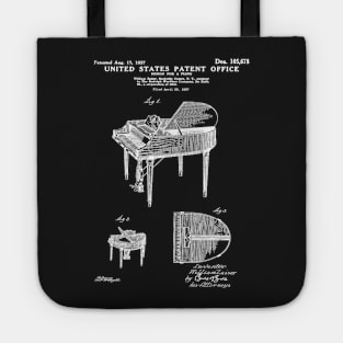 Wurlitzer Piano Patent White Tote