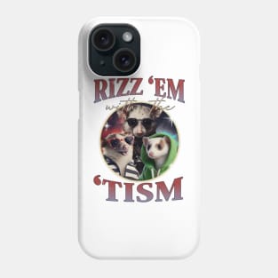 Rizz Em With The Tism Opossums Vintage Funny Possums Autism Awareness Phone Case