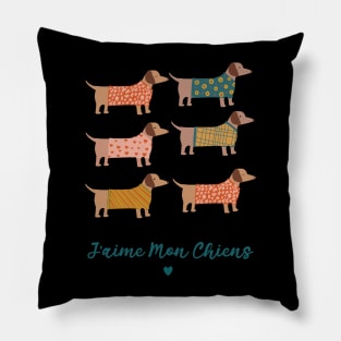 Dog Dachshund Weiner In Paris, French Dachshund Lover, Dog Lover Gift, Weiner Lover Gift, Hot Dogs Pillow