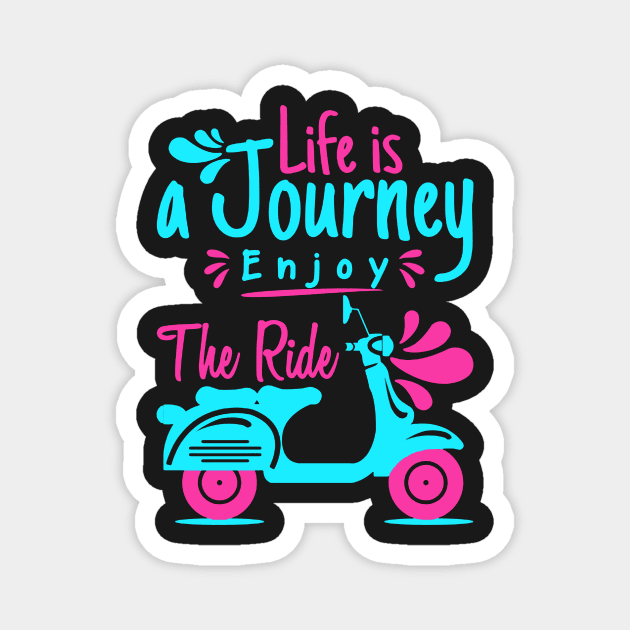 Neon Inspirational Quote Art: Enjoy the Ride Magnet by AbundanceSeed