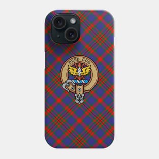 Clan Carnegie Crest over Tartan Phone Case